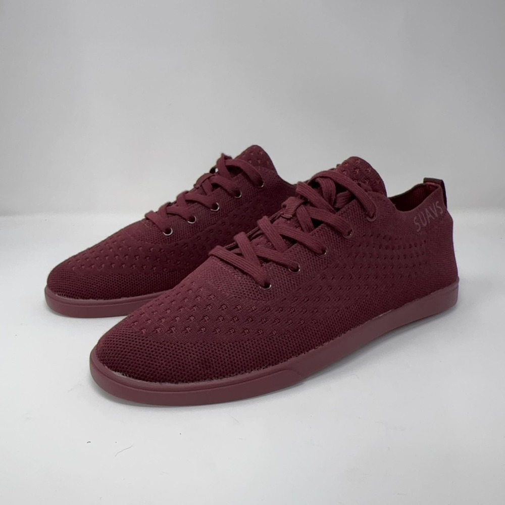 Suavs The Zilker Knit Sneaker Burgundy Gum Sole Size Men's‎ Size 11 Minimalist